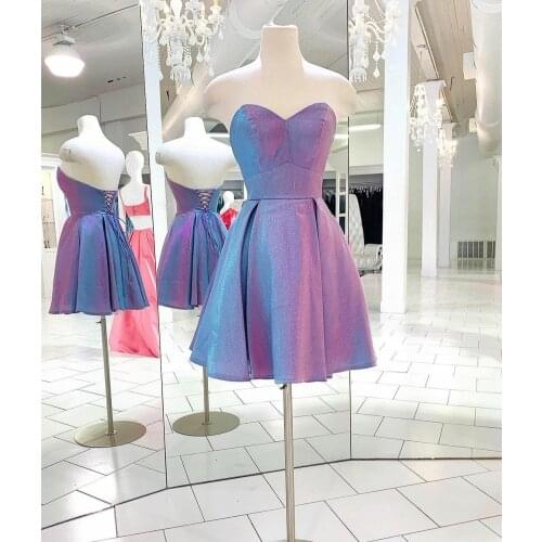 Elegant Short A-Line V-Neck Glitter Homecoming Dresses with Pockets Knee Length Criss Cross Strap Graduation Dresses for Teens