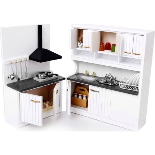 Luxury Wooden Wood Miniatures Cabinet Cupboard Decoration Room Model Accs