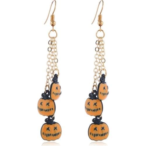 Halloween Earrings For Women Pumpkin Dangle Earrings Halloweens Party Accessories Funny Jewelry Gifts Halloween pumpkin earrings