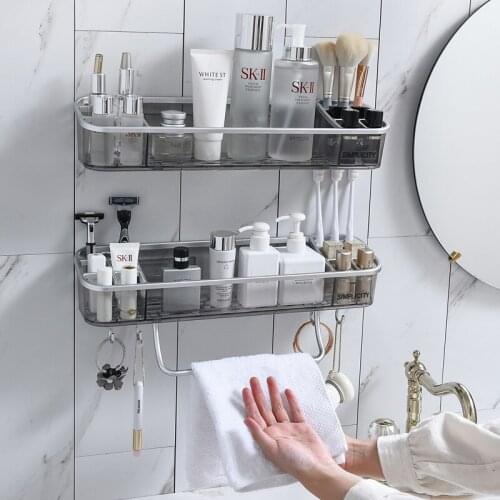 Corner Shelf Bathroom Shelves Wall Shelf Storage Rack with Hooks Towel Shelf Organizer Wall Mount Corner Bathroom Accessories