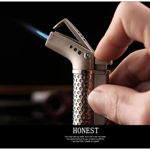 Windproof Stainless steel Butane Jet 1300 Turbo Torch Lighter Key Ring Random Color NO GAS Cigarette Accessories Gift Package