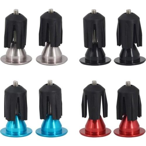 2PCS Bike Handlebar Plugs Bicycle Grips Caps Covers Aluminum Alloy Bike Handlebar End Plugs Mountain Bike Grip Plugs