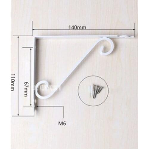 2pcs/lot Iron Triangle Bracket Wall Right Angle Bracket European-style Wood Panel Shelves Fixed Load Bearing Frame Black / White