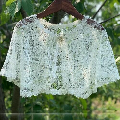 Lovely Cute Wedding Party Flower Girl Bolero Cape Dress White Girls Wrap Kids Flower Lace Bolero Femme Wedding Accessories