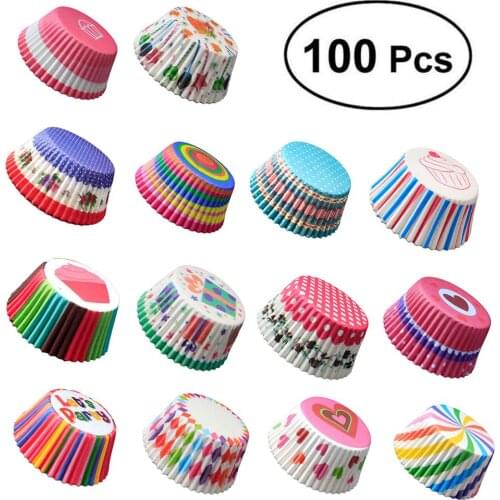 100 Pcs Lovely Cupcake Cake Paper Cup Baking Chocolate Glutinous Rice Tray Decor Party Supplies Baking Tool