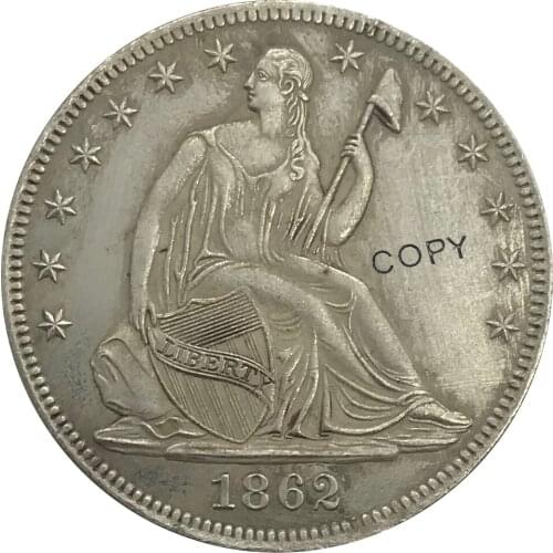 1862 United States Half Dollar Cupronickel Plated Silver Collectibles Copy Coin