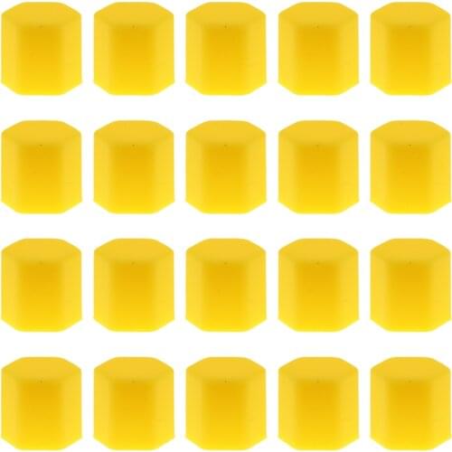 Pack of 20 Car Wheel Tire Screw Protect Bolt Cover Nut Cap Lug 17mm Yellow