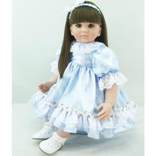 60cm Adorable Toddler Girl Doll Princess 24" Soft Silicone Vinyl Reborn Boneca Xmas Birthday Gifts bebes reborn bonecas
