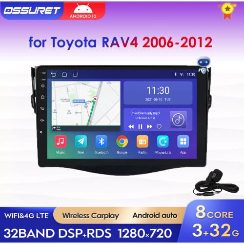 2G 32G Android Car Radio Player for Toyota RAV4 Rav 4 2006 2007 2008 2009 2010 2011 2012 GPS 2 DIN Multimedia Stereo Video