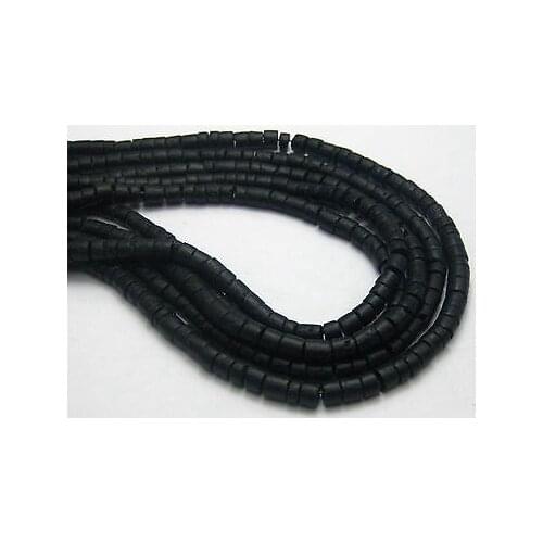 5 Strands of 60cm(22") Black Natural Coconut Heishi Beads 5mm