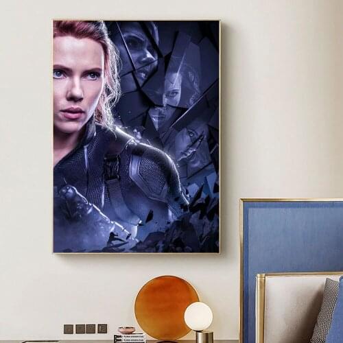 HD Prints Home Wall Canvas Decor Paintings Marvel Hero Shards Effect Black Widow Film Poster For Nordic Living Room Decoration