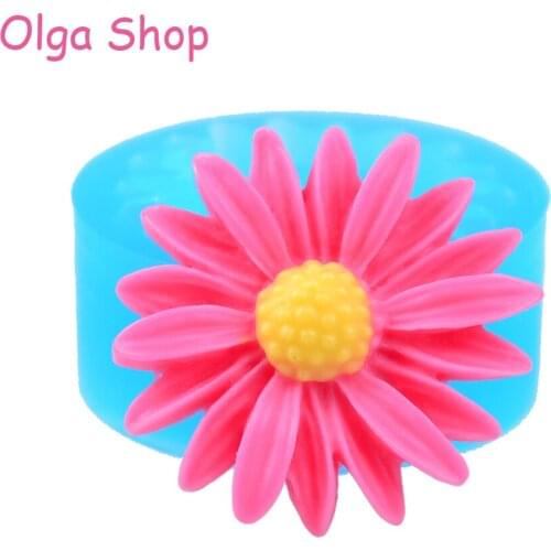 HYL076 26.4mm Daisy Flower Mold - Cupcake Topper, Fondant Craft, Gum Paste, Chocolate, Candy, Jewelry, Icing, Resin, Food Safe