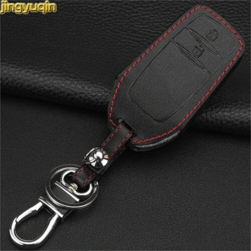 Jingyuqin 2 Buttons Leather Remote Car Key Case for Toyota CHR C-HR 2017 Prius Remote Car Key Cover Case Styling