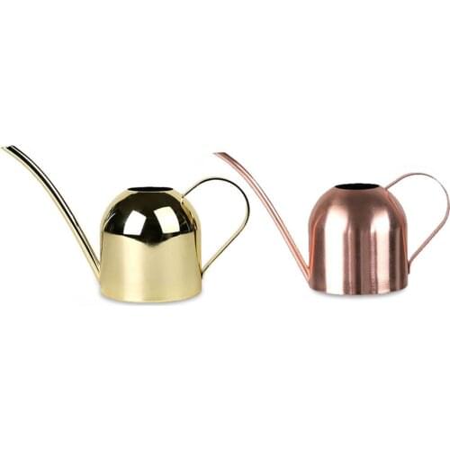 500ML Stainless Steel Long Mouth Watering Pot Green Plant Watering Can Golden Small Watering Gardening Tools Control Water