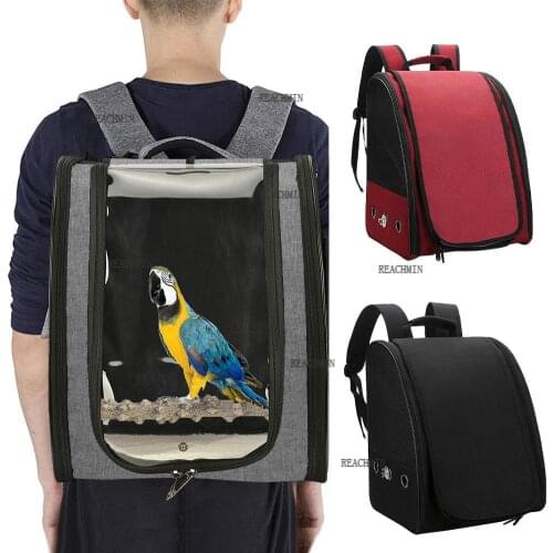 Pet Parrot Backpack Carrying Cage Cat Dog Outdoor Travel Breathable Carrier Bird Canary Waterproof Transport Bag Birds Supplies