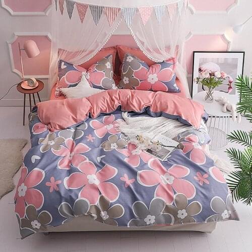 4pc Fashion Simple Style home bedding sets bed linen duvet cover flat sheet Bedding Set Full King Single Queen,bed set