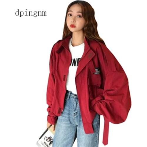New Stylish 2019 Bomber Jacket With Pockets Cotton Jacket Women Basic Coats Stylish EasyFit Fashion Outerwear