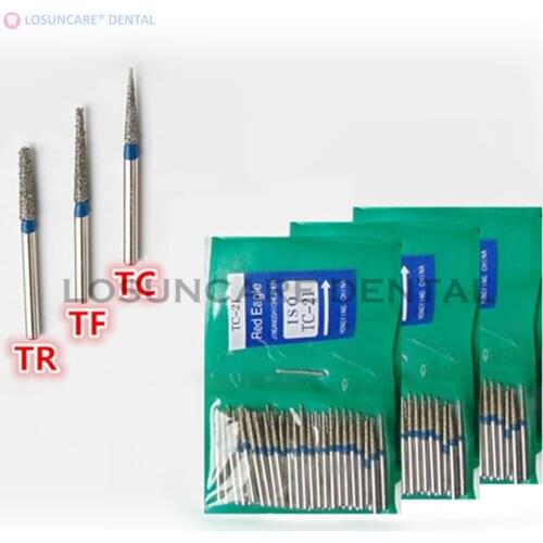 LOSUNCARE 50pcs Dental Diamond FG High Speed Burs for Polishing Smoothing Dental Polishers