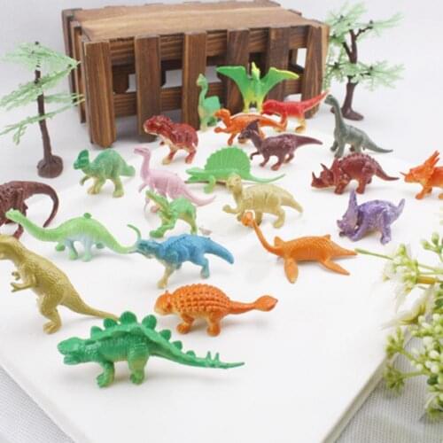22Pcs Dinosaur Model Simulation Cartoon PVC Creative Miniature Collectible Mini Dinosaur Display Mold for Children
