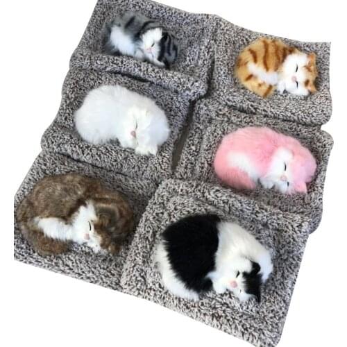 Simulation Bamboo Charcoal Doll Sleeping Cat Plush Car Dashboard Decoration Imitation Animal Decoration Home Deodorant Decor