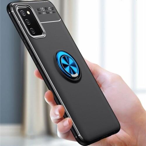 Soft Armor Protective Case For Samsung Galaxy A42 A12 A32 5G Silicone Ring Holder Magnetic Stand Cover For Samsung A02S A52 A72