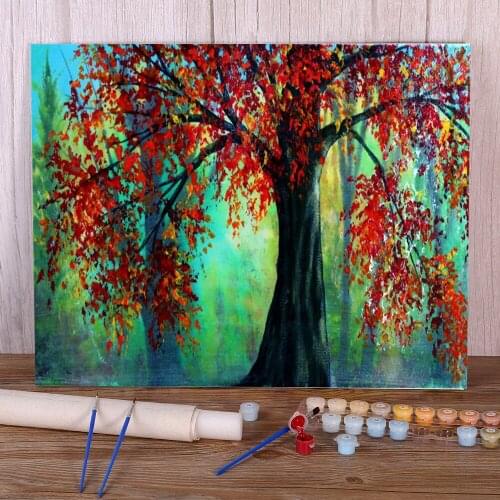Natural Scenery Autumn Leaves DIY Painting By Numbers Package Oil Paints 50*70 Paiting By Numbers Home Decoration Drawing