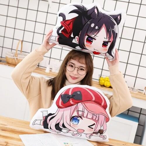 NEW anime 48CM Kaguya-sama: Love Is War Shinomiya Kaguya Fujiwara Chika Plush toy Q version double sided pillow Plush gift