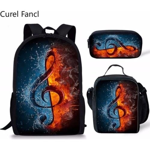 New School Backpack For Teenager Girl Boy Girl Music Note Print Schoolbags Primary Student Casual Daypack Mens Satchel