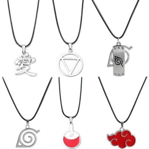 Anime Naruto Series Necklace for Women Men Pendant Decoration Accessories Uchiha Itachi Akatsuki Cosplay Necklaces Kid Toys Gift