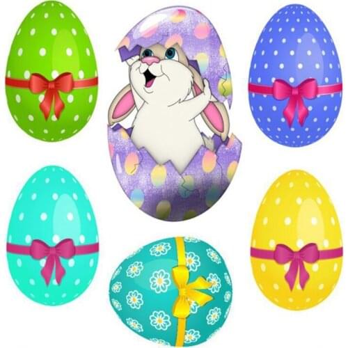 Easter Window Sticker Rabbit Bunny Eggs Wall Stickers Window Decal DIY Wallpaper U2JC