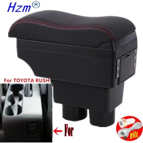 For TOYOTA RUSH Armrest box For TOYOTA RUSH Interior special Retrofit parts Center Car Armrest box Center Storage box USB LED