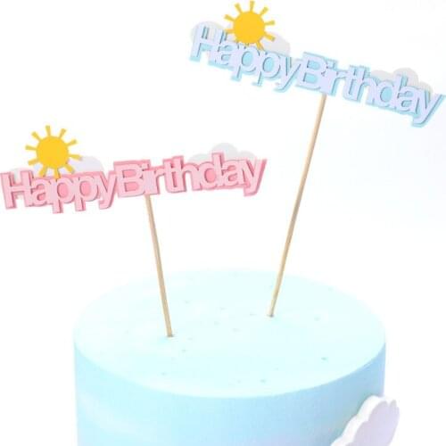 Simple cake topper happy birthday cake top logo family birthday party baking decoration household items