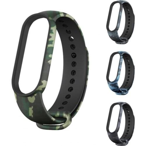 Strap for Mi Band 5 Soft Camouflage Silicone Waterproof Watchband Wristband Fashion Smart Bracelet
