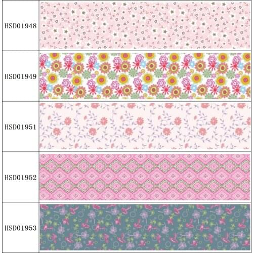 22MM 25MM 38MM 50MM 75mm Printed Pattern on Grosgrain Ribbon for diy ribbon