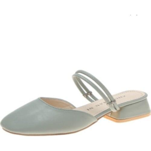 Baotou Ms. Sandals Slippers Fashion Wear Thick Thick Casual Lazy Lady Sandals Korean Wild High-heeled