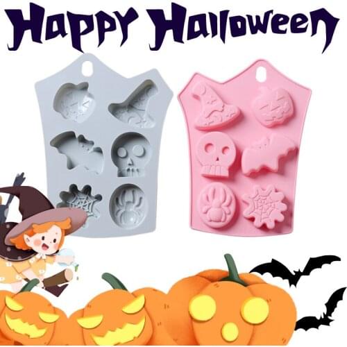 Halloween Pumpkin Silicone Mold Bat Spider Chocolate Candy Mold Cake Decoration Tools Complementary Food Baking Supplies