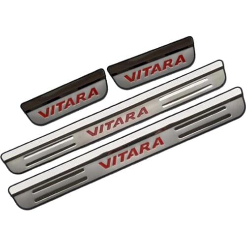 Car Styling For suzuki vitara 2018 Accessories door sill stainless steel Scuff Plate Pedal Protector Sticker 2015 2016 2017 2019