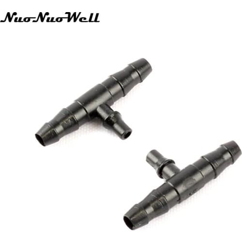 500pcs 4/7 To 3/5mm Reducing Barbed Tee Connectors 3-Way Reducer Joints Garden Irrigation Soft Water Pipe Splitters Fitting