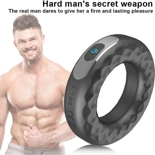 Vibrator Penis Ring Silicone Cock Rings Dick Vibrator Male Penis Massage Sex Toys For Men Remote Control 10 Speed Time Delay