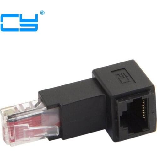 Down Angled 90 Degree 8P8C FTP STP UTP Cat 5e Male to Female Lan Ethernet Network Extension Adapter