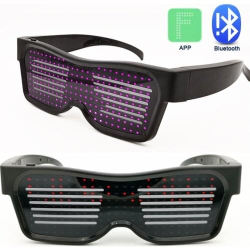 Magic bluetooth quick flash LED concert square eyewear APP Control Luminous glow Glasses DJ Electric Syllables fun Eyeglasses