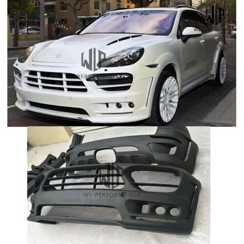 High quality FRP Unpainted Car Body Kit Front Rear Bumper Side Sirkts Wheel Eyebrows For Porsche Cayenne 958 Car Body Kit 11-14