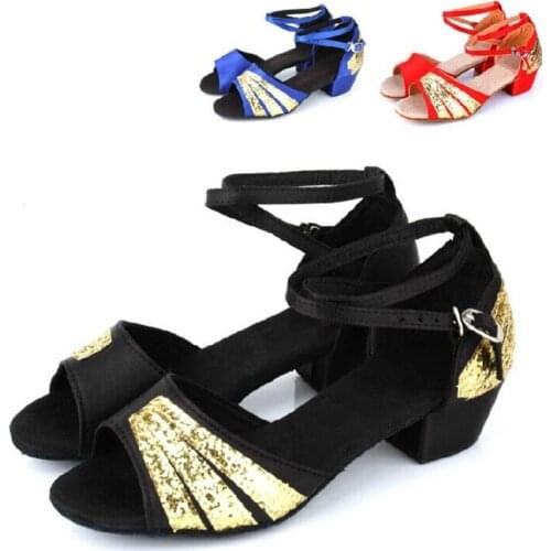 Woman Children Girl Summer Popular Glitter Dance Shoes Soft Sole Shoes Comfortable Practice Tango Ballroom Latin Dance Shoes