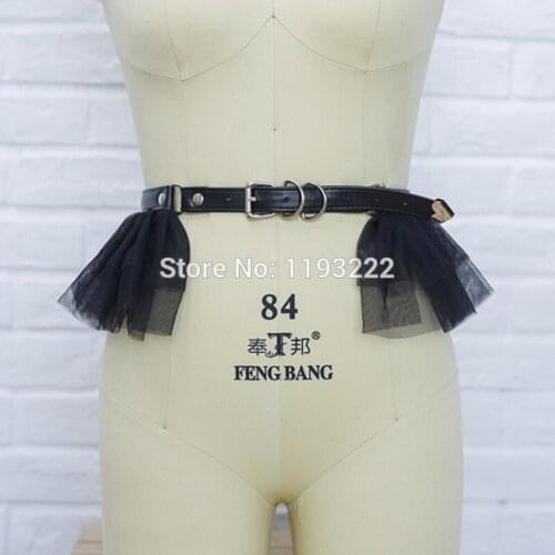Sexy Punk Rock Harajuku Lolita Gothic Handmade Lace Mesh Corset Waist Harness Women Body Belt Straps
