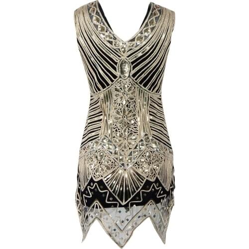 Embellished Beaded Sequin Dress Robe Vestidos Women 1920s Flapper Dress Vintage Great Gatsby Dance Party Dress Cosplay Costume