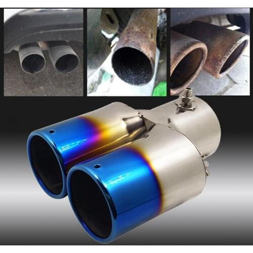Exhaust Pipe Dual Outlet Sound-absorbing Stainless Steel Wear-resistant Tail Muffler Tip for RIO Car Accessories