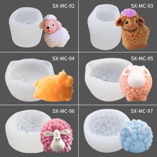 1PC Sheep Shape Silicone Mold Handmade Soap Mold Aromatherapy Handmade Candle Mold DIY Molds Fondant cake mold 94 & 95