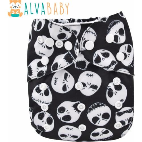 1pc Alvababy All In One Diaper with Pocket Sewn-in one 4-layer Bamboo Insert AIO Diaper