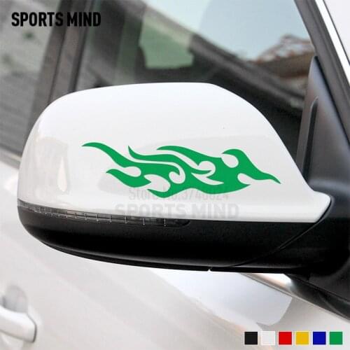 12 Pairs Customizable FIRE Rear ViewMirror Car Stickers Decal For Bmw Honda Audi Ford Focus Volkswagen Hyundai Mazda Accessories