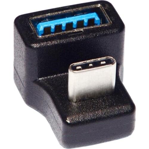 180 Degree Up & Down Angled Type-C USB-C OTG to USB 3.0 Female Adapter
